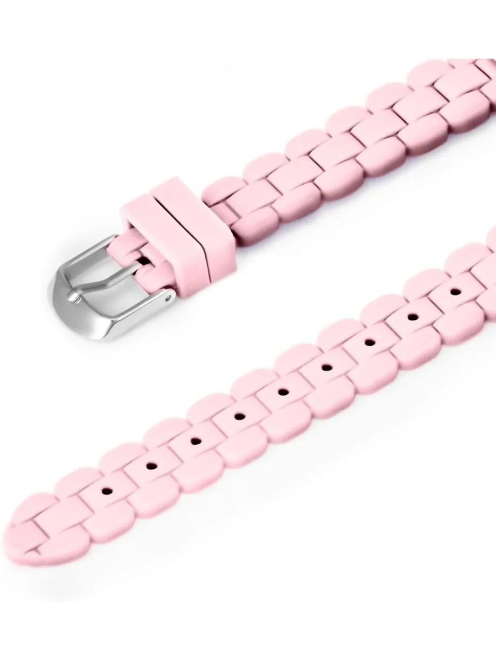 Women's Pink/White Big Face Easy Reader Silicone Strap Water Proof 35MM Watch